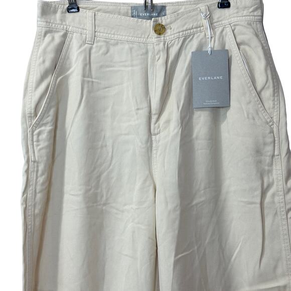 Everlane The Tencel Relaxed Chino Pants Parchment High Rise Women 0 NWT - Picture 5 of 11